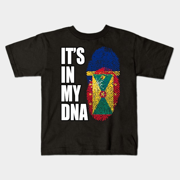 Grenadian And Nauruan Mix DNA Flag Heritage Kids T-Shirt by Just Rep It!!